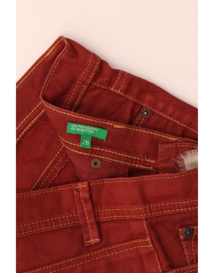 Spodnie damskie Benetton Slim Casual W26 L32 Czerwone