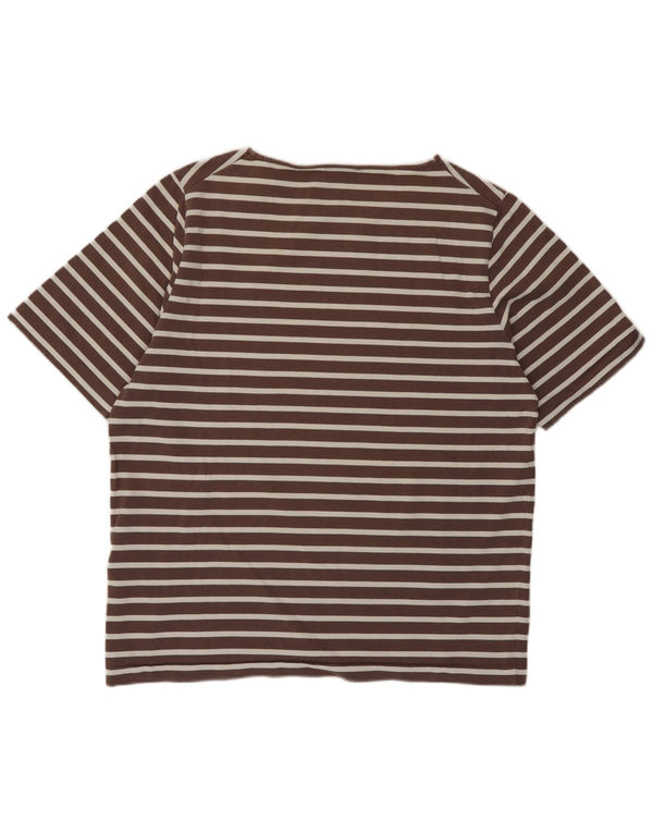 T-shirt damski Cos Top UK 14 Średni brązowy, bawełniany w paski