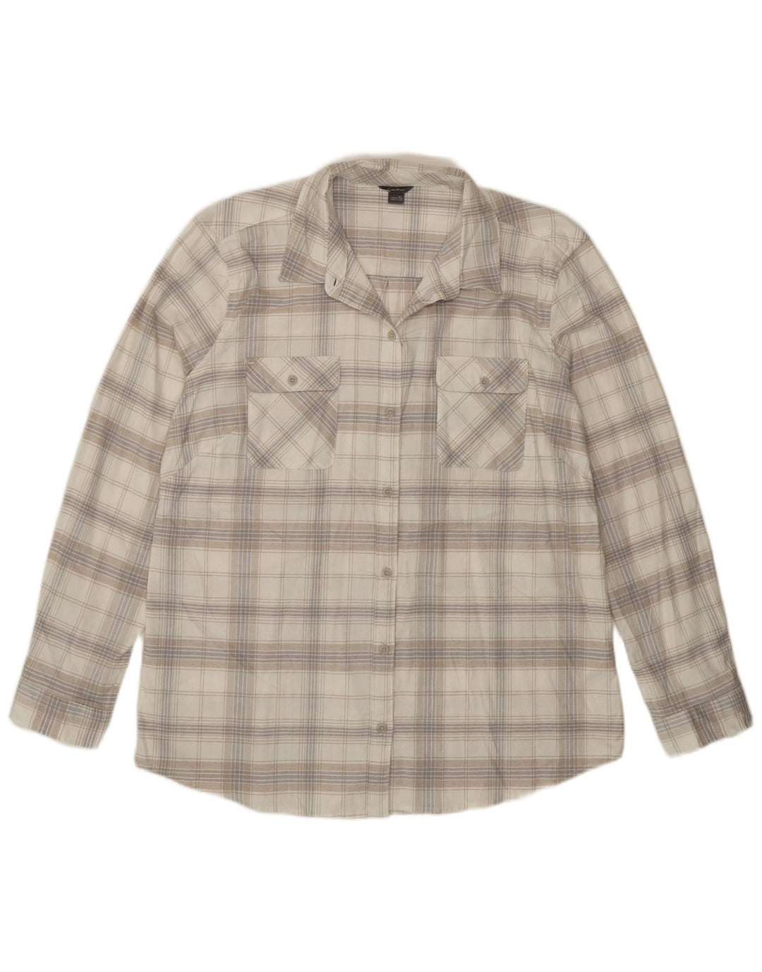 Damska koszula flanelowa Eddie Bauer UK 18 XL, bawełniana w białą kratę