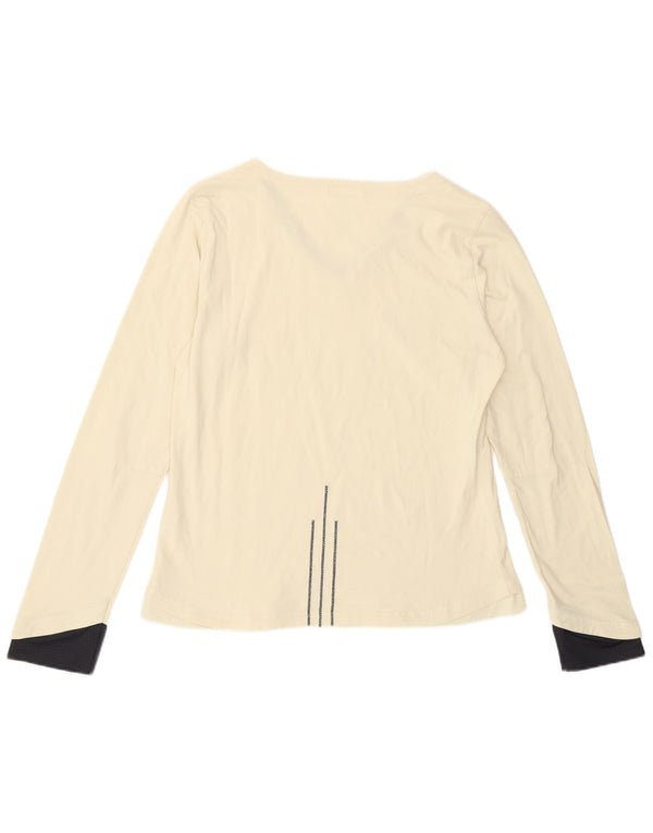 Damska koszulka Adidas z długim rękawem, UK 18 XL, bawełna w kolorze złamanej bieli