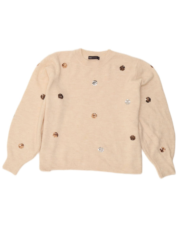 Marks & Spencer Damski sweter z okrągłym dekoltem UK 18 XL Off White
