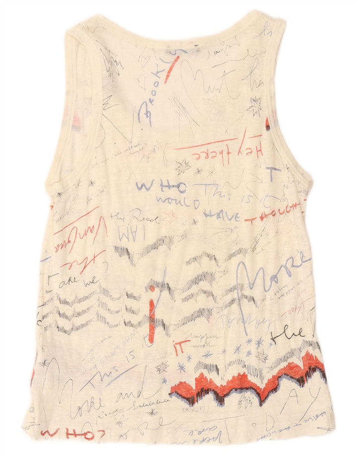 Damska kamizelka z grafiką ZARA UK 14, średnia, lniana biała