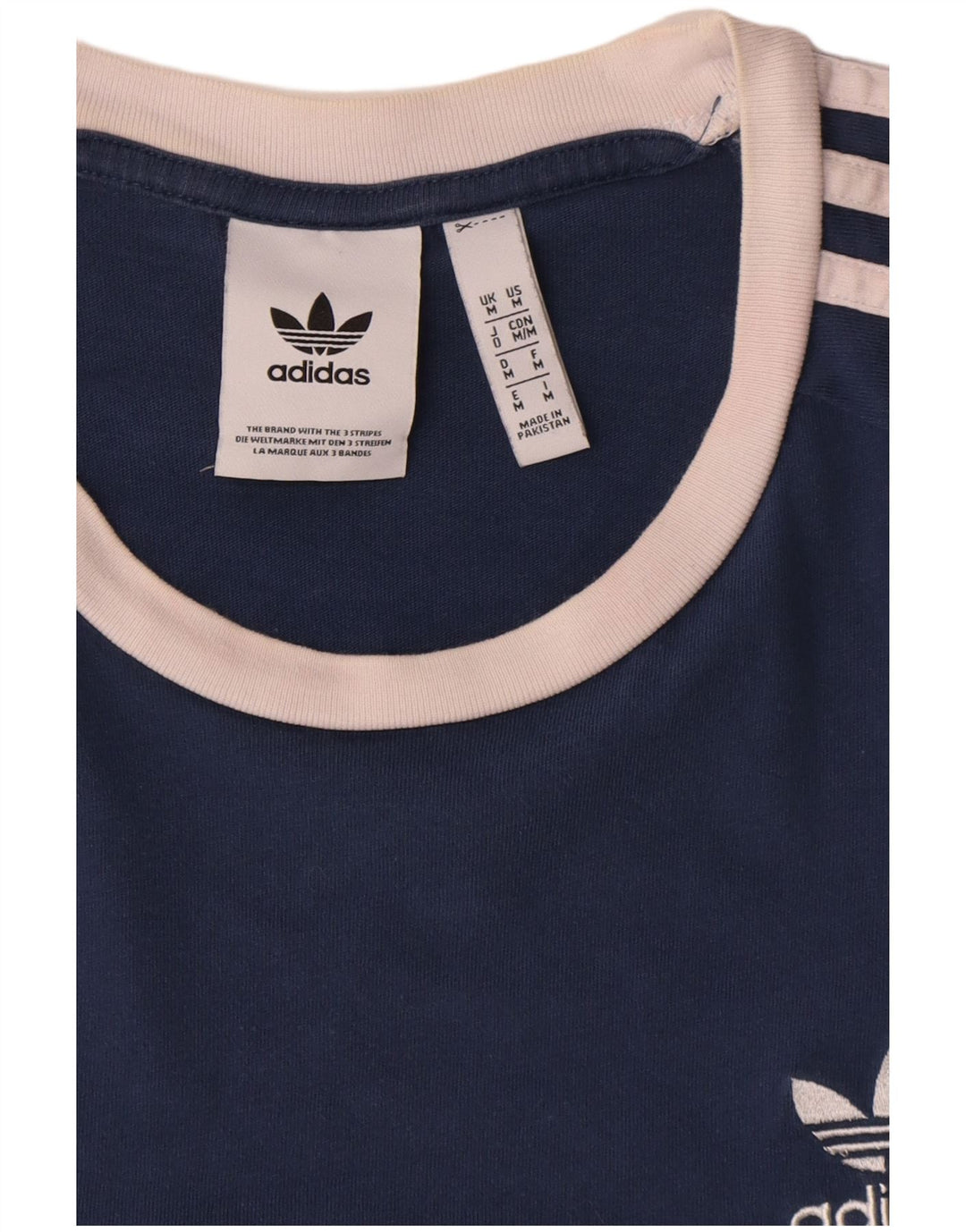 Adidas Męski T-Shirt Top Średni Granatowy Bawełniany