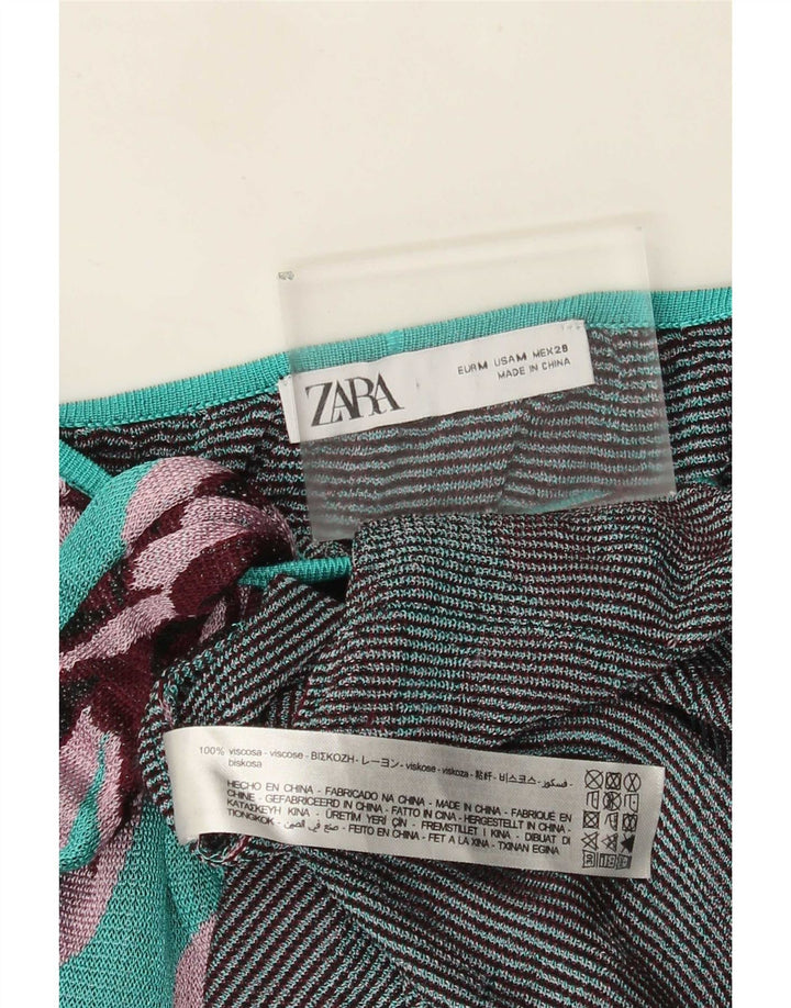 Sukienka damska Zara Maxi Sundress UK 12 Średni niebieski w kwiatową wiskozę