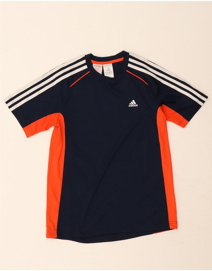 Koszulka chłopięca Adidas dla dzieci w wieku 13–14 lat, granatowa, z blokami kolorów, poliestrowa