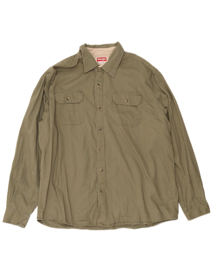 Koszula męska Wrangler XL, bawełniana, khaki