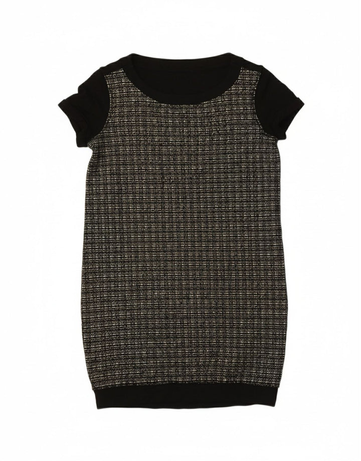 LIU JO Womens Jumper Dress UK 12 Medium Black Check