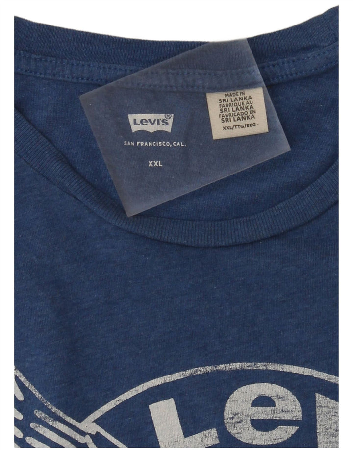 Męski T-shirt z grafiką Levi's Top 2XL Niebieski