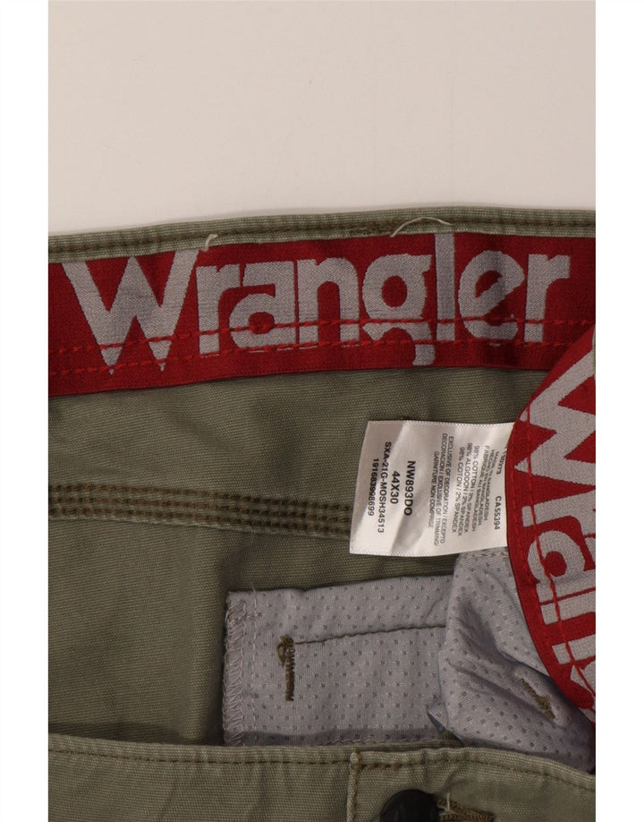 WRANGLER Męskie proste spodnie cargo W44 L30 Zielona bawełna