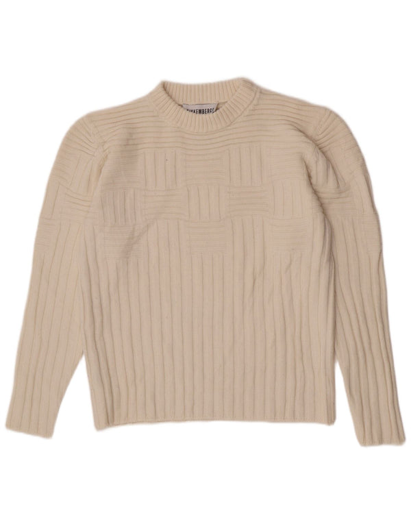 Damski sweter z wycięciem pod szyją Bikkembergs UK 12 Średni złamanej bieli