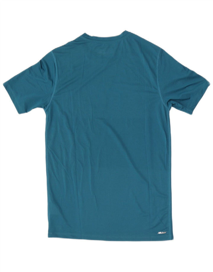 Męski T-shirt z grafiką New Balance, mały, niebieski poliester