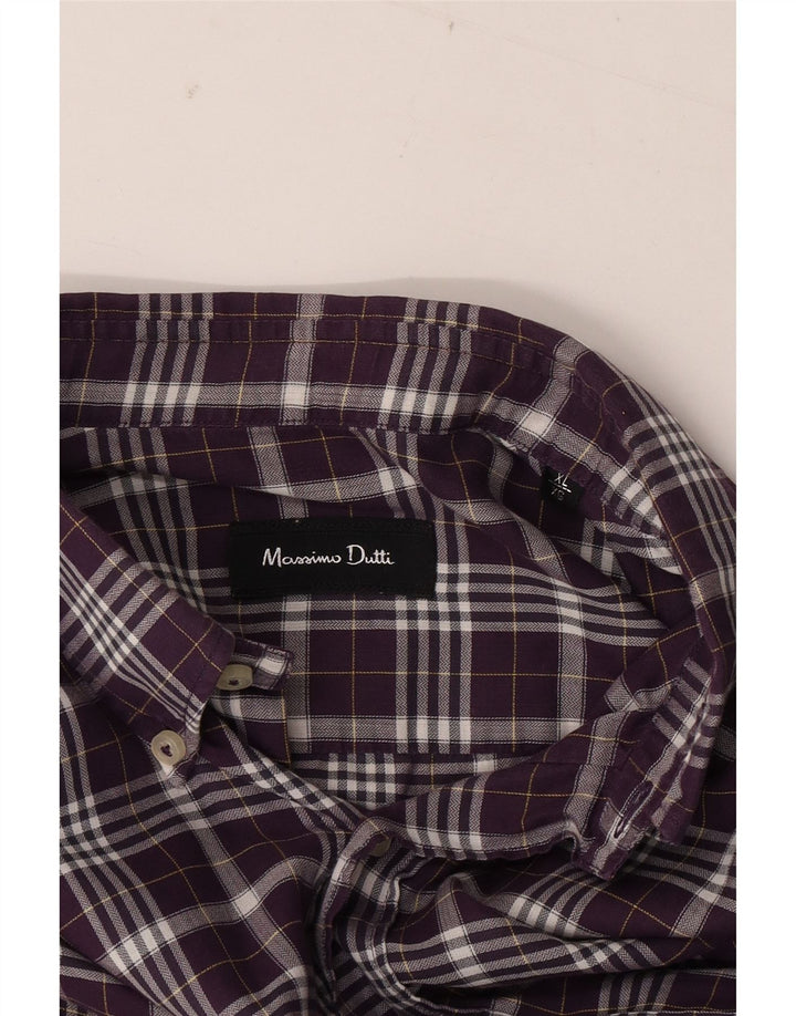 Koszula męska Massimo Dutti XL w fioletową kratkę