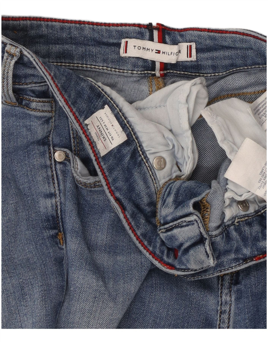 Damskie jeansy obcisłe TOMMY HILFIGER Como W28 L29 Niebieska bawełna