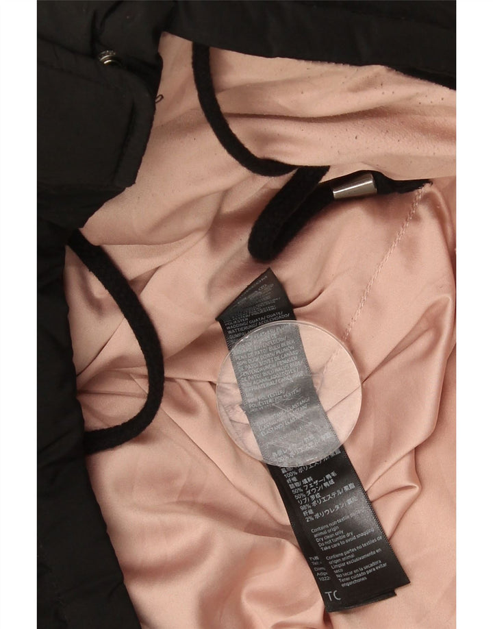 Damska kurtka z kapturem, oversize, wyściełana Topshop UK 8, mała, czarna, poliester
