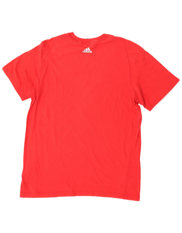 Męska koszulka z grafiką Adidas, duża, czerwona, bawełniana