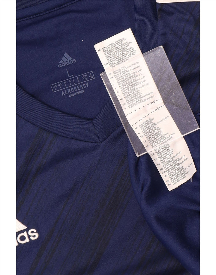 Adidas Męski T-shirt Aeroready Top Duży Granatowy Poliester