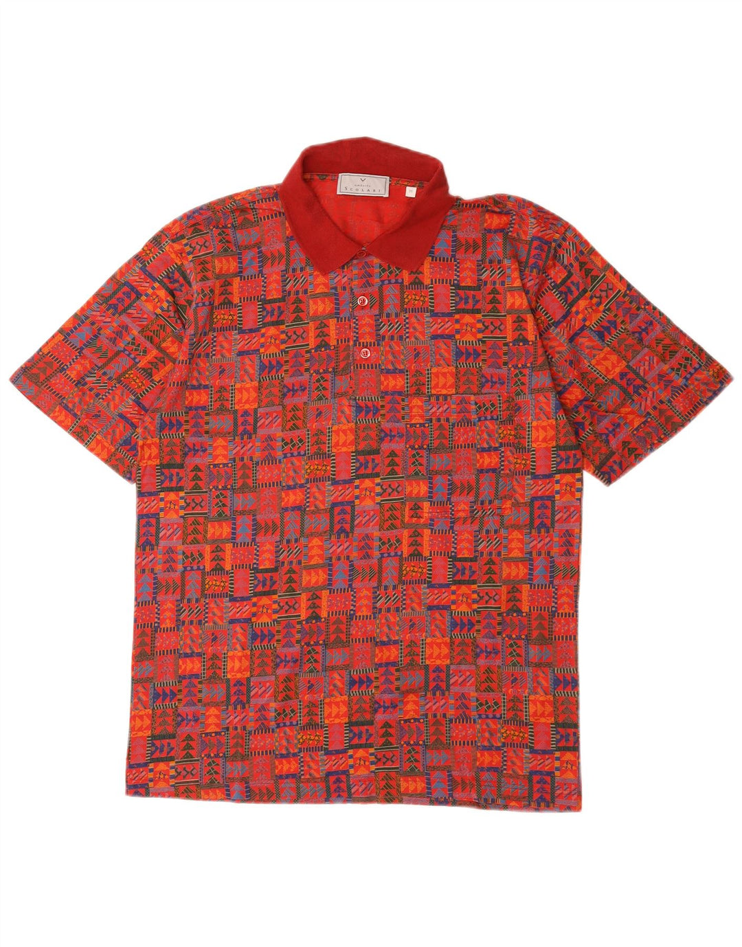Męska koszulka polo Scolari w kolorze średnio czerwonym, geometryczna