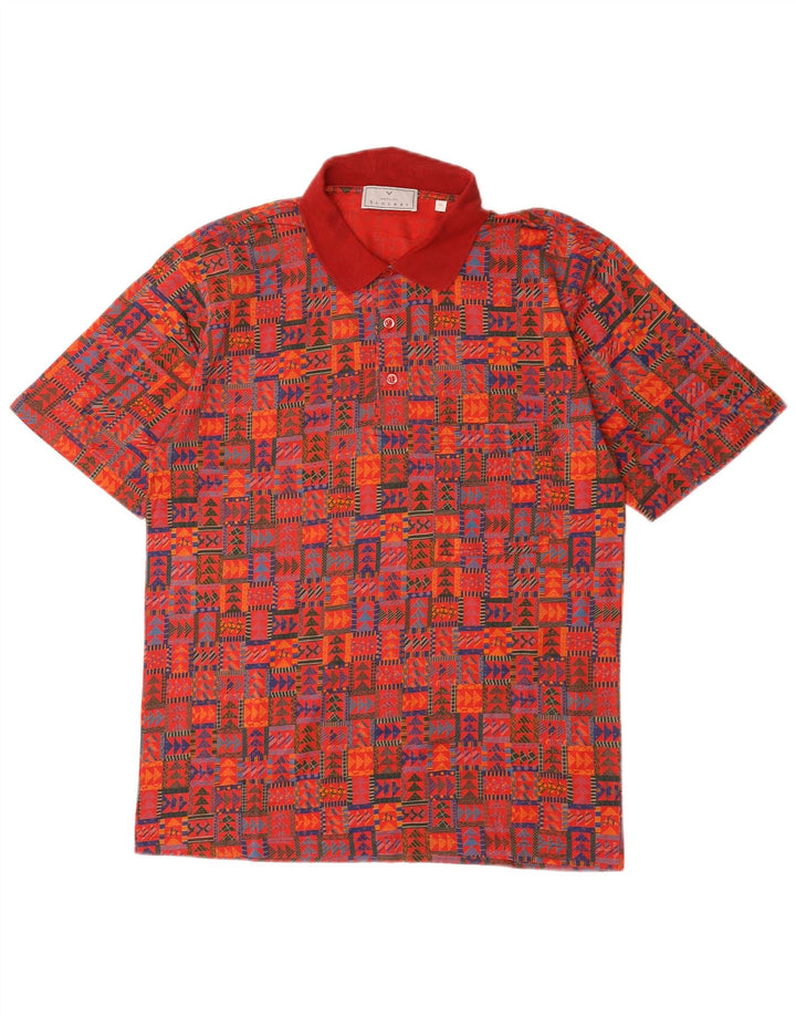 Męska koszulka polo Scolari w kolorze średnio czerwonym, geometryczna