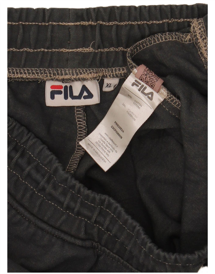 Męskie spodnie dresowe Fila XL, szare, bawełniane w paski