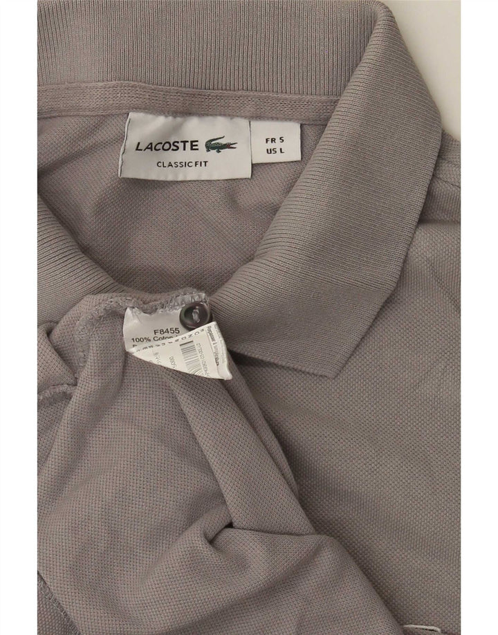 Męska koszulka polo Lacoste o klasycznym kroju, rozmiar 5, duża, szara, bawełniana
