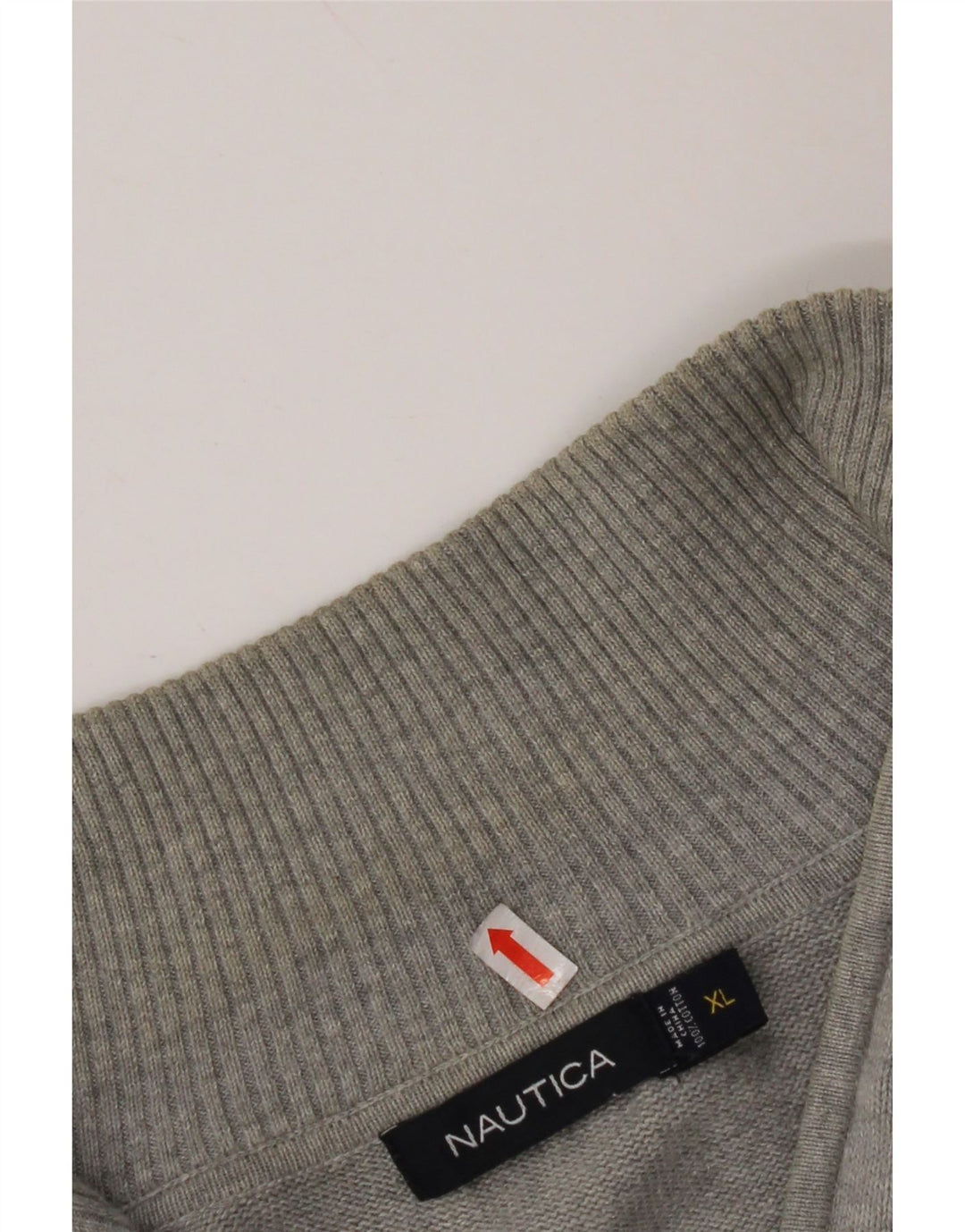 Męski sweter NAUTICA z zamkiem błyskawicznym XL, szary, argyle/diamentowa bawełna