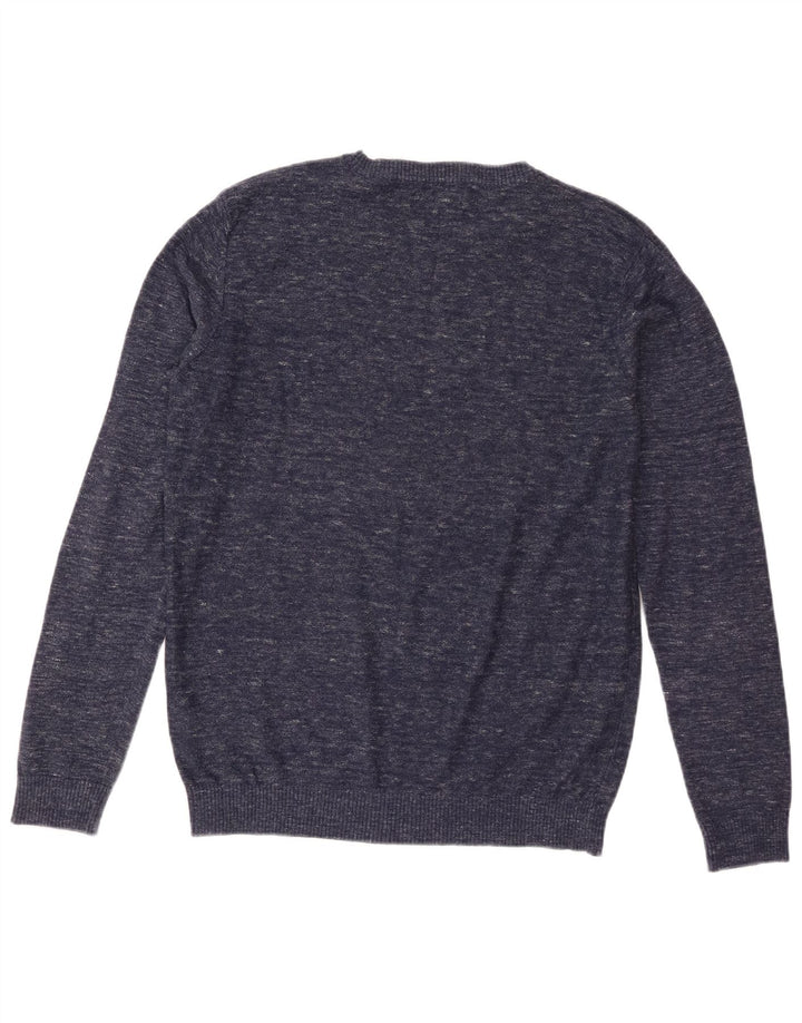 Męski sweter Jack & Jones z okrągłym dekoltem, średni granatowy, bawełniany nakrapiany