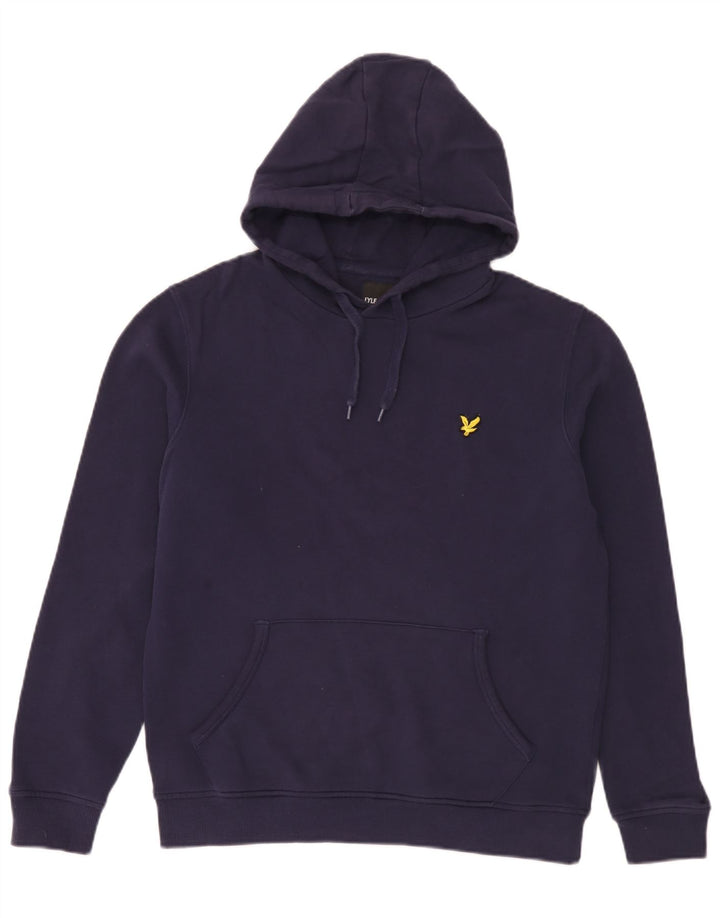 Męski sweter z kapturem Lyle & Scott, średni granatowy, bawełniany