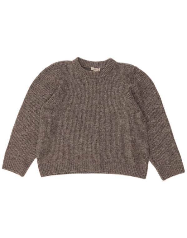 Topshop damski sweter z dekoltem w łódkę, UK 14, średni szary akryl