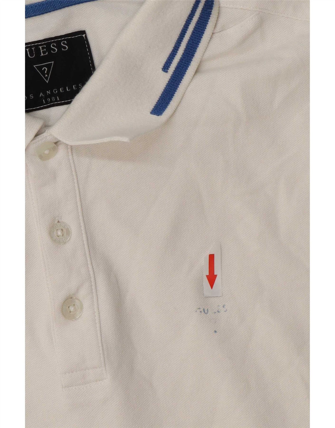 Męska koszulka polo Guess UK 40 Średnia biała bawełna