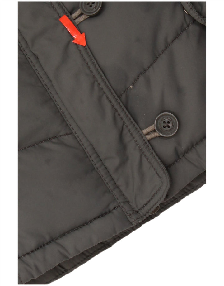 Damska wyściełana kamizelka Hollister UK 14, duża, szary poliester