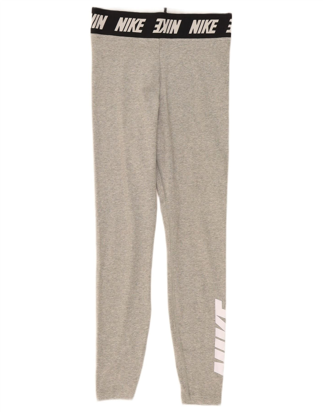Damskie legginsy Nike Graphic UK 8, małe, szare, bawełniane z blokami kolorów
