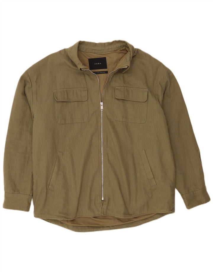 Męska kurtka użytkowa Zara UK 42 XL, bawełniana khaki