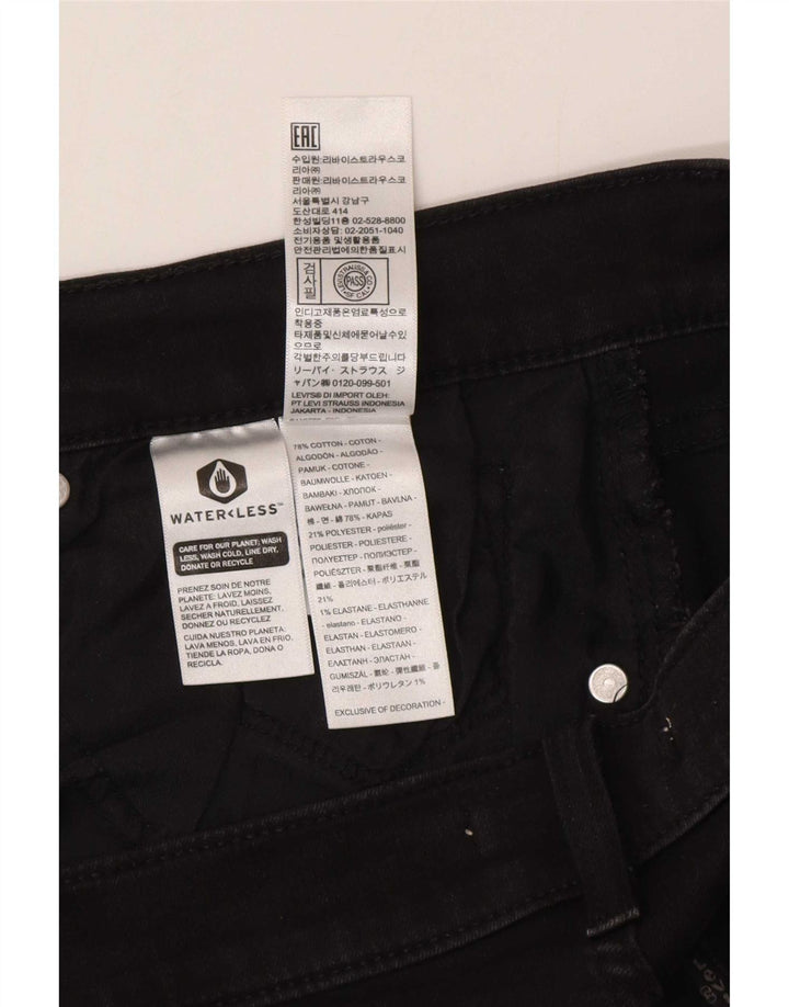 Damskie klasyczne proste dżinsy Levi's W32 L30 Czarna bawełna