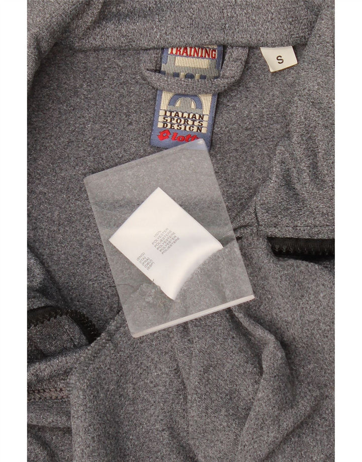 Męska kurtka dresowa z grafiką LOTTO, mała, szara, nakrapiana poliester