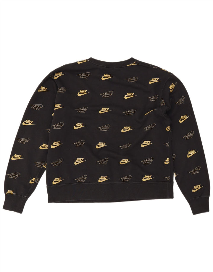 Damska bluza z grafiką NIKE, UK 14, średnia czarna bawełna