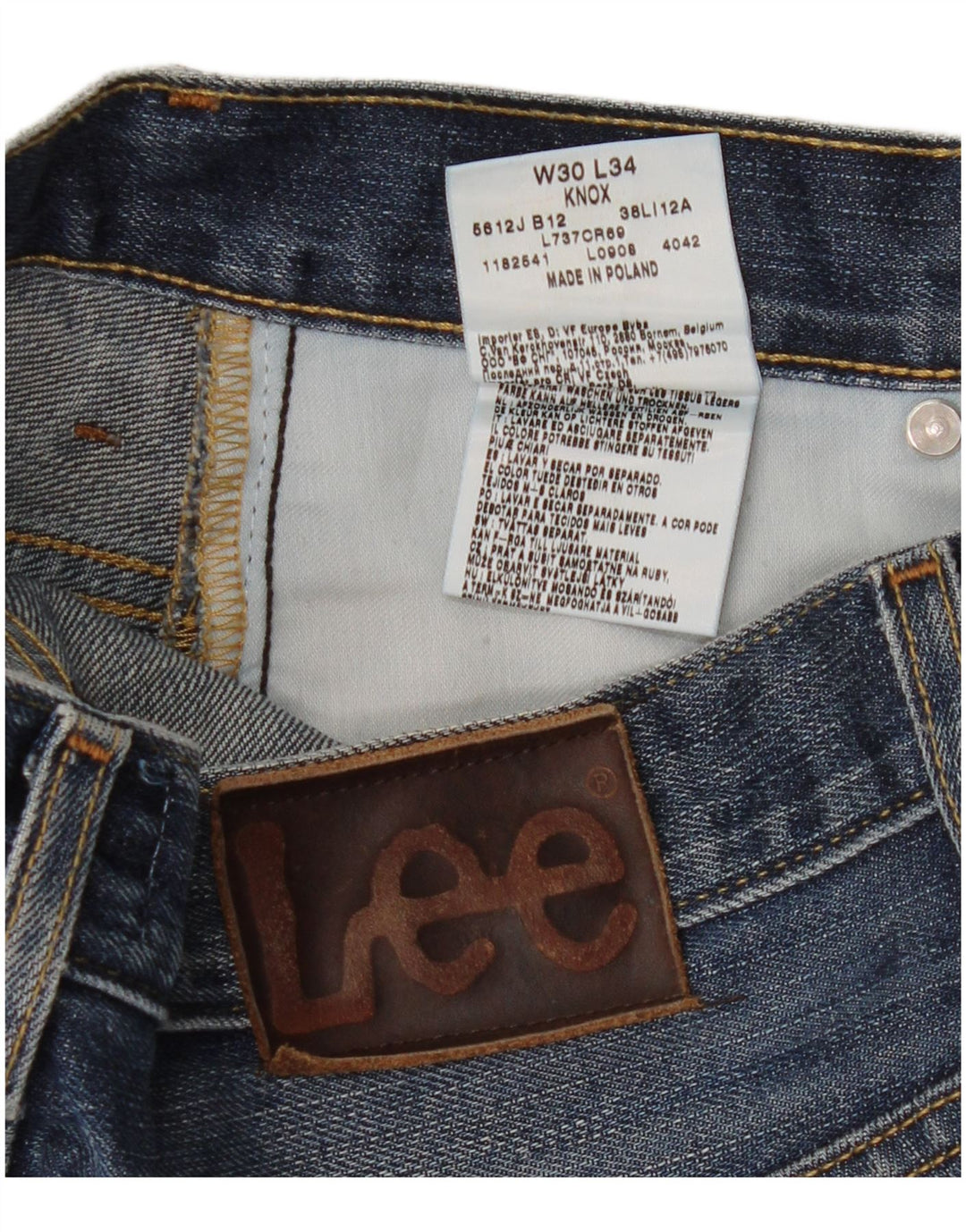 Damskie jeansy Lee Knox Bootcut W30 L34, niebieska bawełna