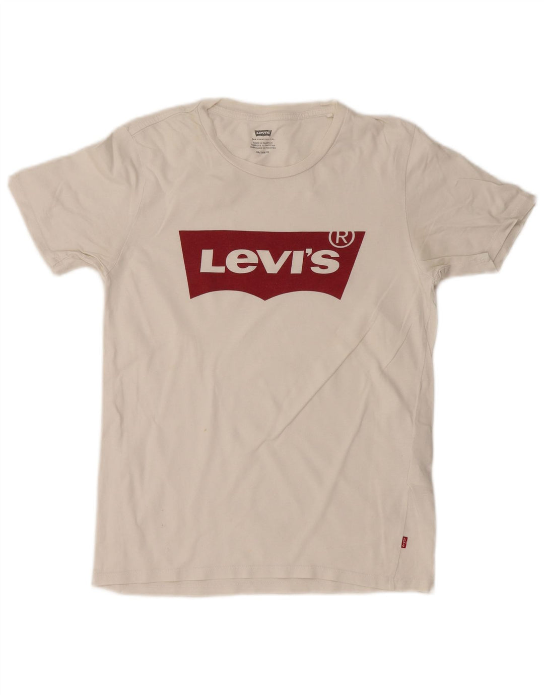 Damska koszulka z grafiką LEVI'S Top UK 6 XS, biała bawełna