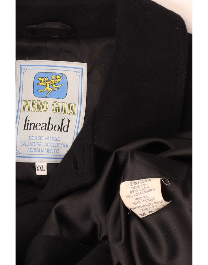 Płaszcz męski Piero Guidi UK 44 2XL Czarna wełna