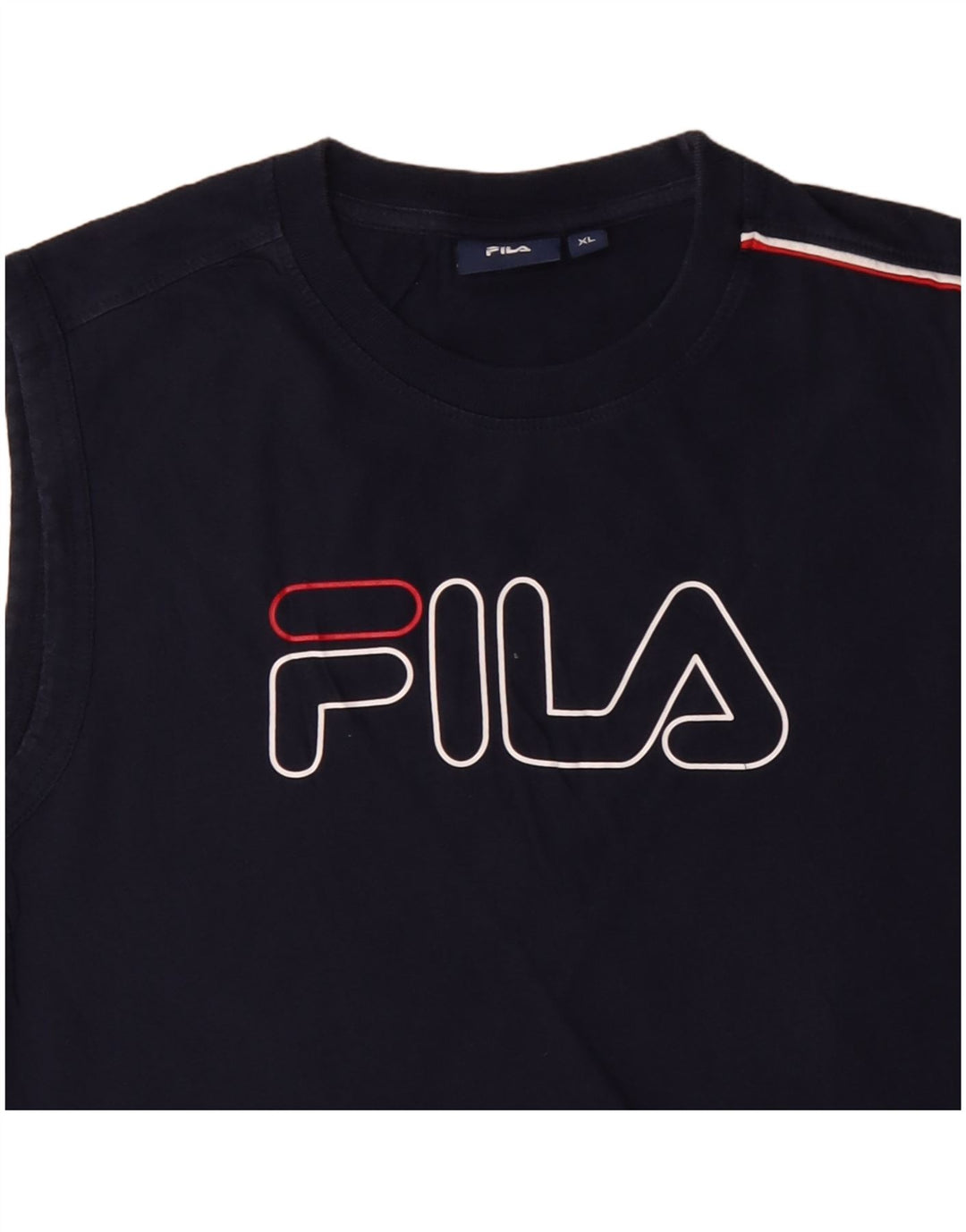 Damska kamizelka z grafiką FILA, UK 18 XL, granatowa, bawełniana