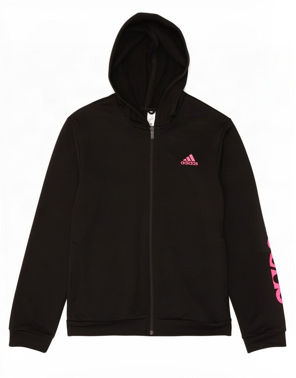 Damski sweter Adidas z grafiką i zamkiem błyskawicznym UK 12/14 Średni czarny poliester
