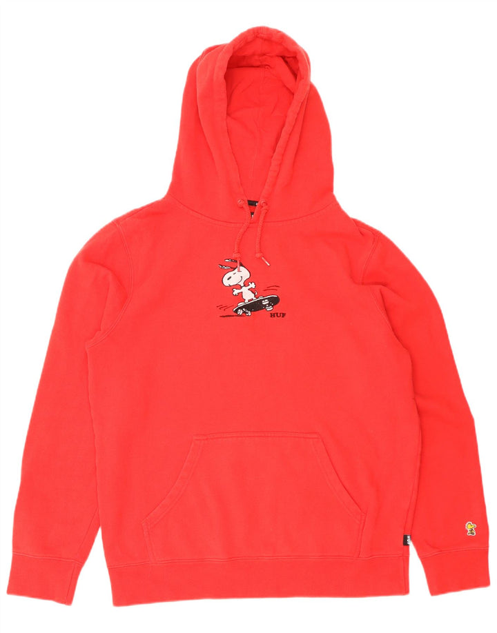 HUF Męski sweter z kapturem z grafiką Peanuts, średni czerwony, bawełniany