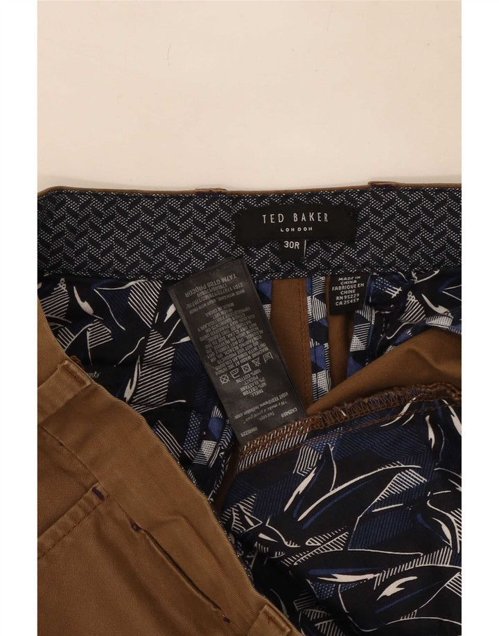 Męskie spodnie typu slim chino Ted Baker W30 L30 beżowa bawełna