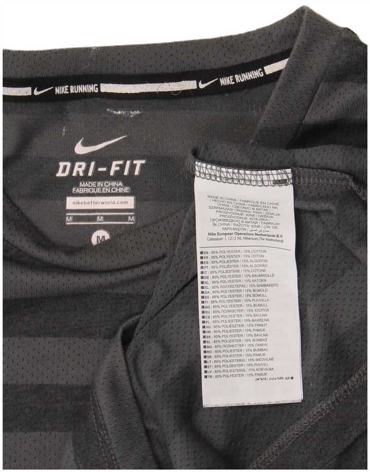 T-shirt męski Nike Dri Fit, poliester w średnie szare paski