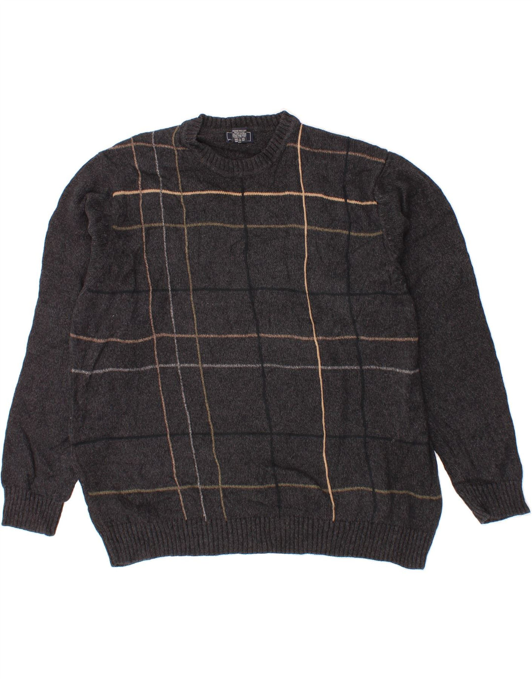 Męski sweter z okrągłym dekoltem DOCKERS 2XL, bawełniana szara krata