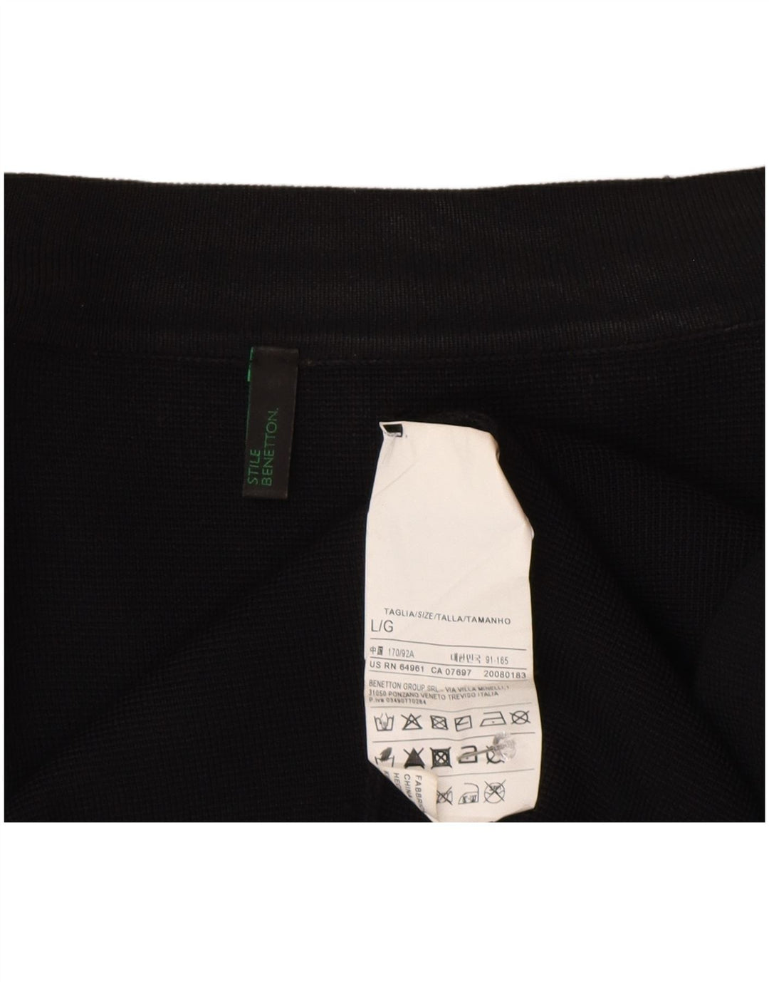 Rozpinany sweter damski Benetton UK 16, duży, czarny, wiskoza