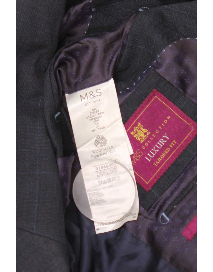 Marks & Spencer Męska marynarka o dopasowanym kroju, UK 44 XL, granatowa w kratkę