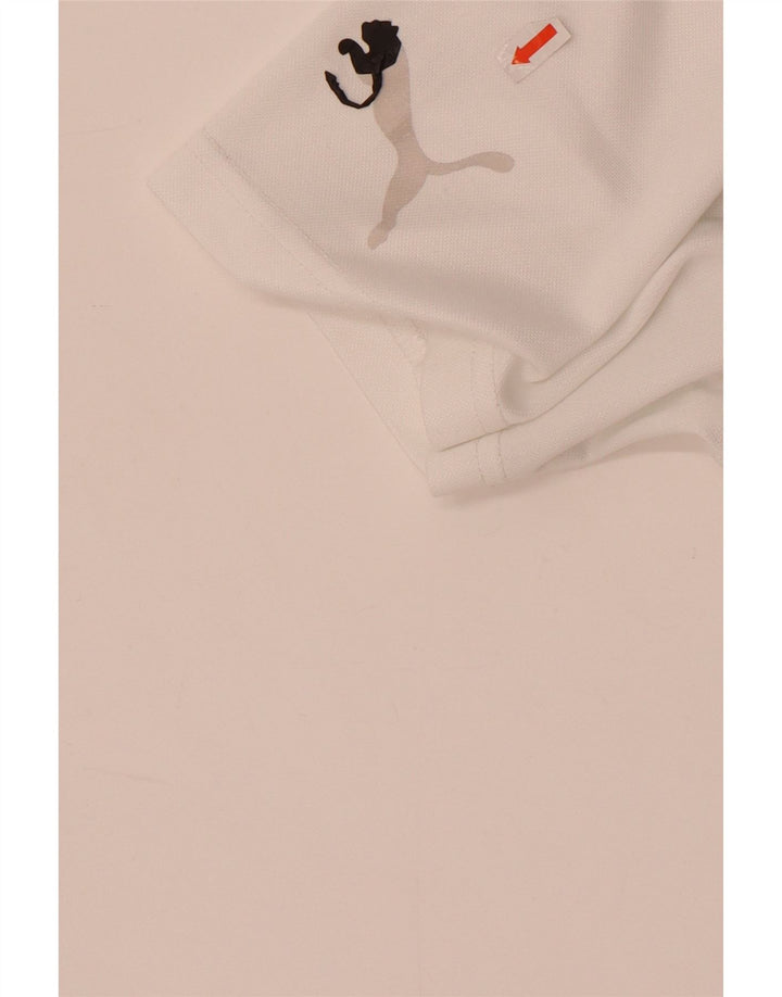 Męska koszulka z grafiką Puma Top, średni biały poliester