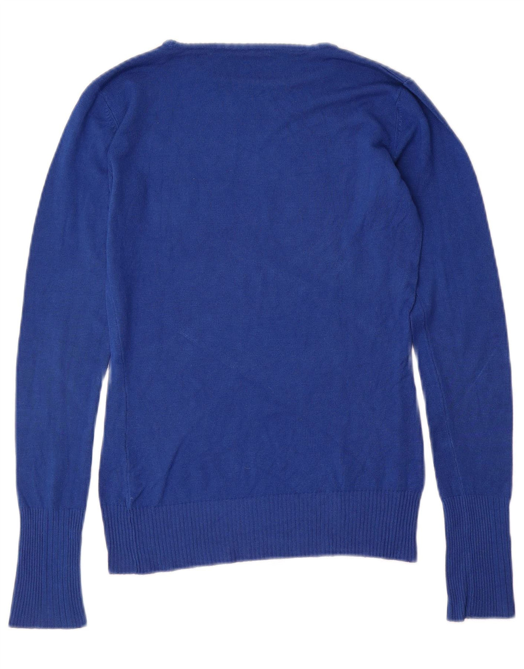 Damski sweter GUESS z graficznym dekoltem w łódkę UK 12 Średni niebieski wiskoza