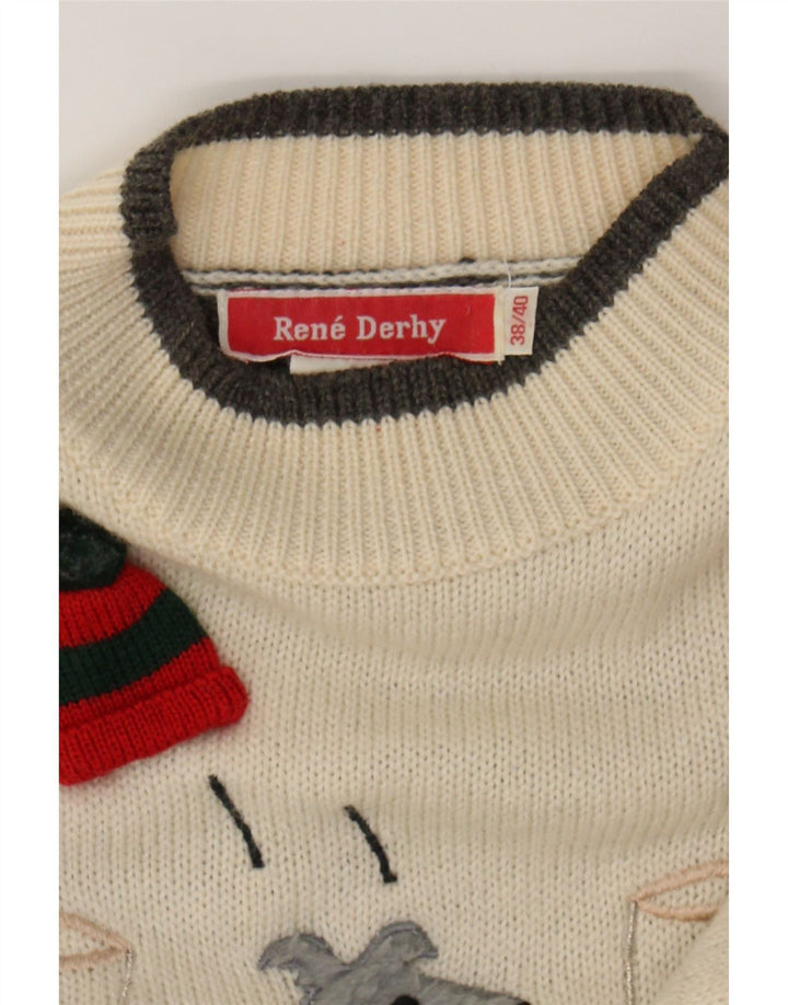 RENE DERHY Womens Graphic Jumper Dress EU 38/40 Medium Grey Colourblock Vintage Rene Derhy and Second-Hand Rene Derhy from Messina Hembry 