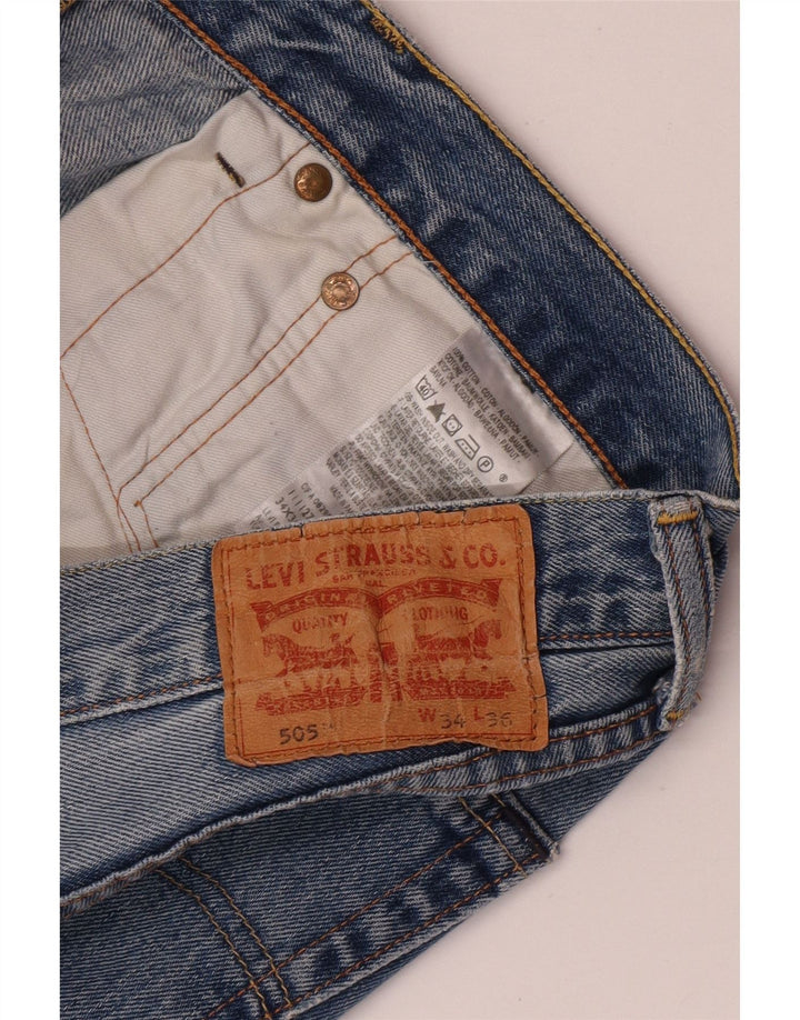 Męskie jeansy Levi's 505 Straight W34 L32 Niebieskie bawełniane